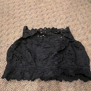 Black high-neck lace bralette